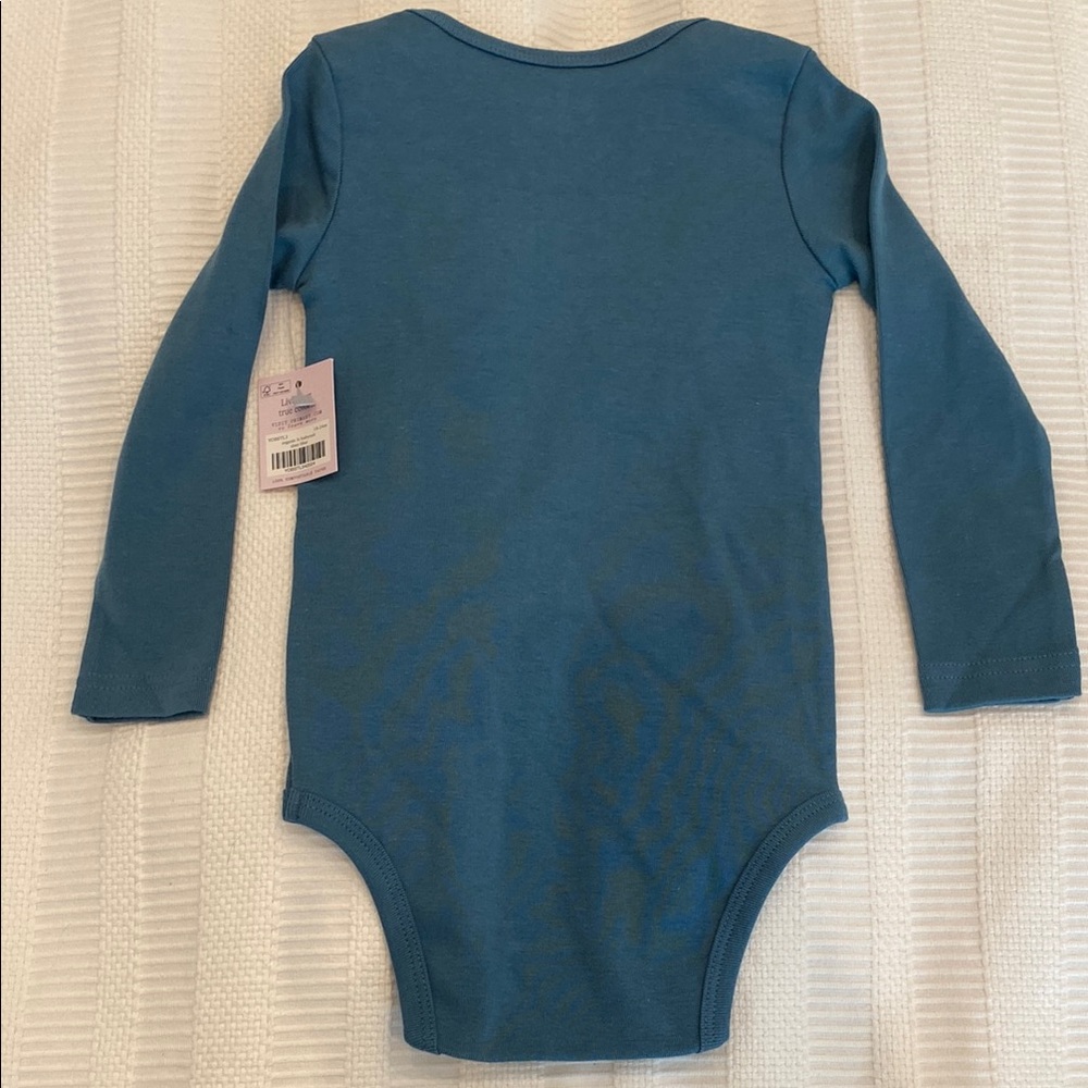 Primary Blue Long Sleeve Baby bodysuit - Picture 3 of 3